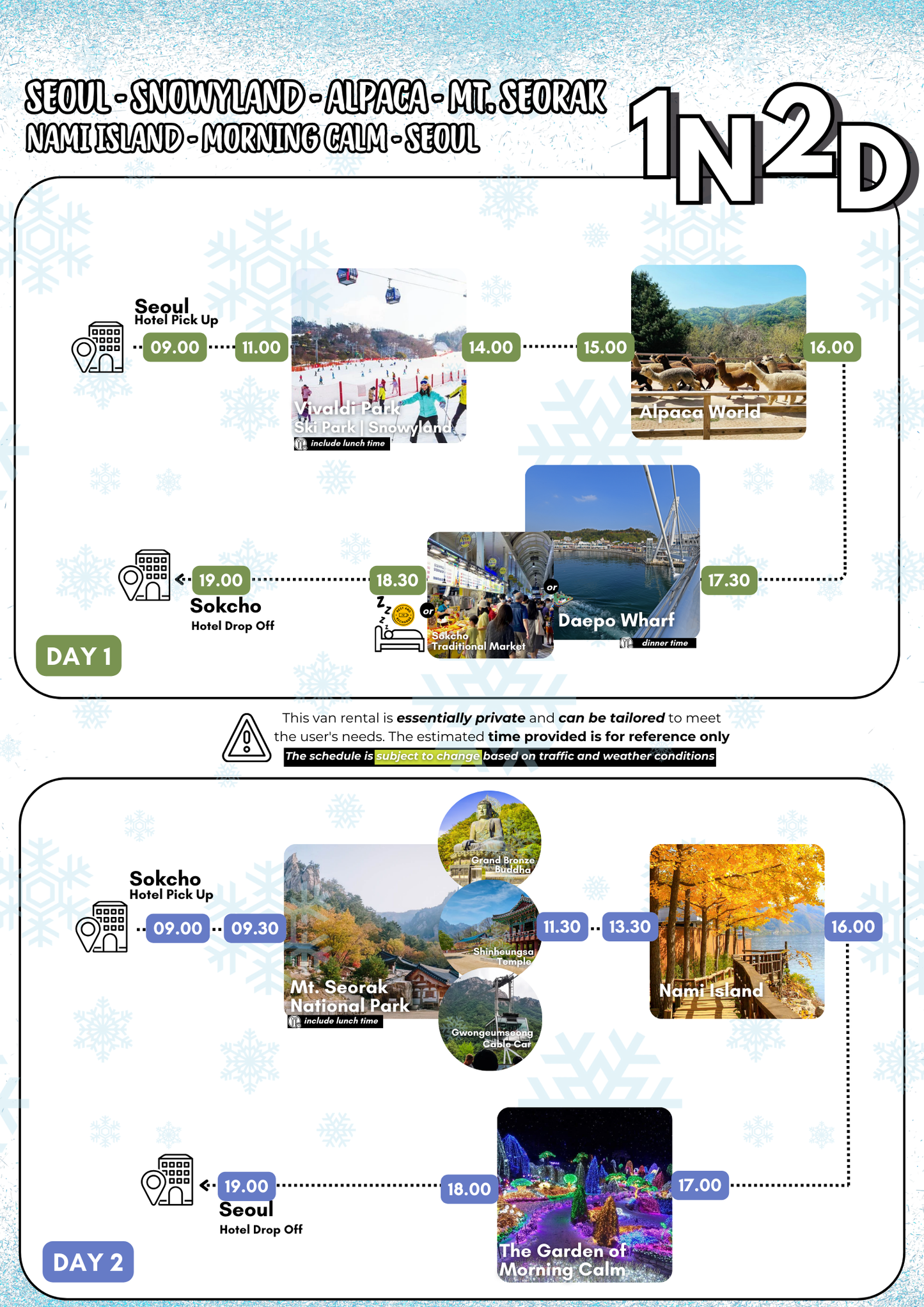 1N2D Seoul - Nami Island - Mt. Sorak - Everland - Seoul