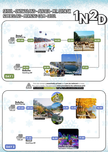 1N2D Seoul - Nami Island - Mt. Sorak - Everland - Seoul