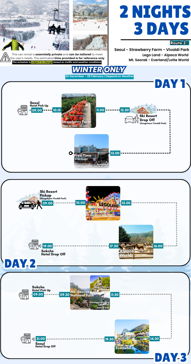 2N3D Seoul - Mt. Sorak - Ski Resort - Seoul (WINTER SPECIAL)