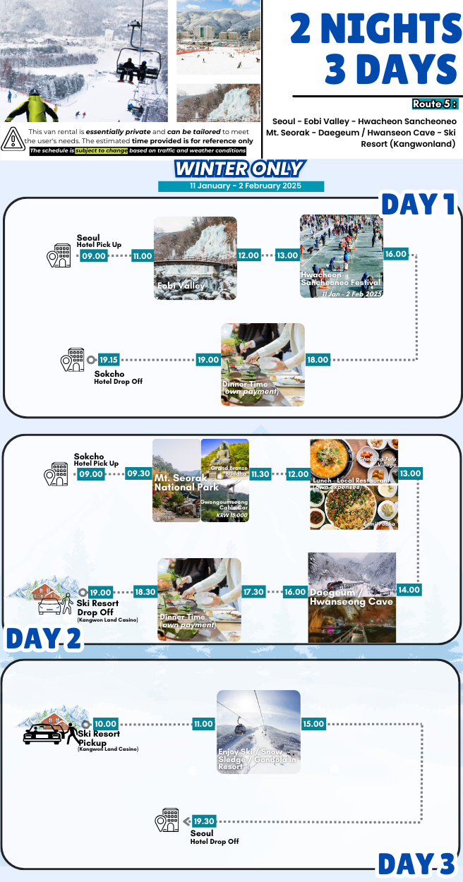 2N3D Seoul - Mt. Sorak - Ski Resort - Seoul (WINTER SPECIAL)