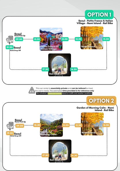 AGENT - Seoul - Petite France - Nami Island - Morning Calm - Rail Bike - Alpaca